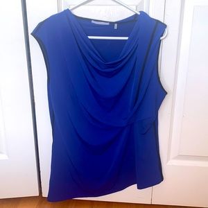 Tahari Blur Cowl Neck asymmetric top